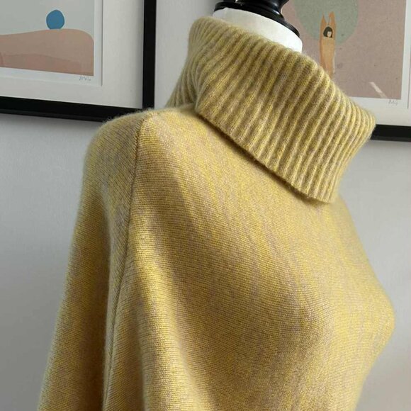Sparrow by Anthropologie Butter Yellow Cashmere Cape Turtleneck Sweater – US S - Picture 1 of 11